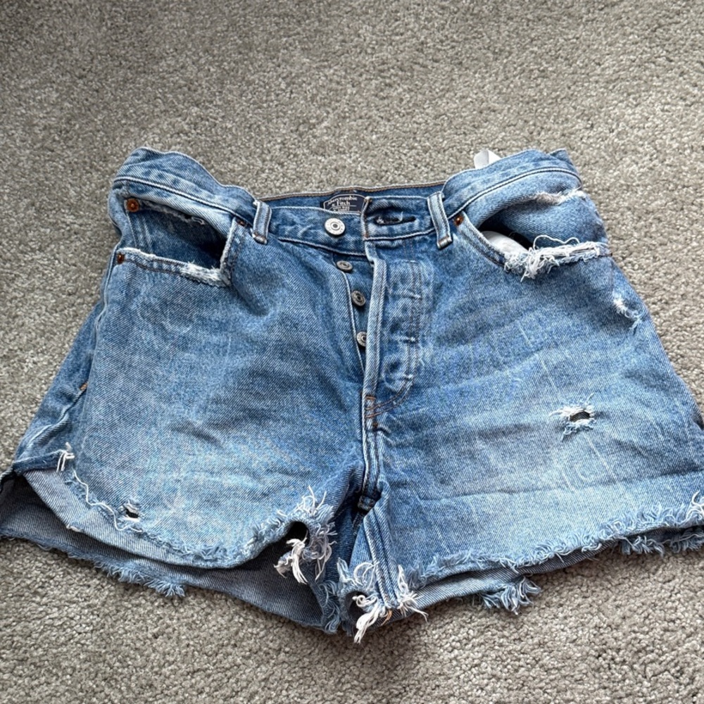 Abercrombie & Fitch Light Blue Jean Shorts size 27 (4)
